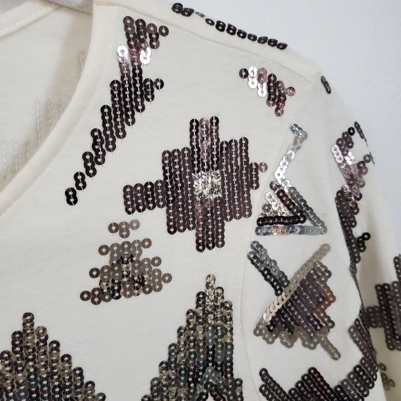 Express Off-white Sequin Dress | M - Picture 5 of 8